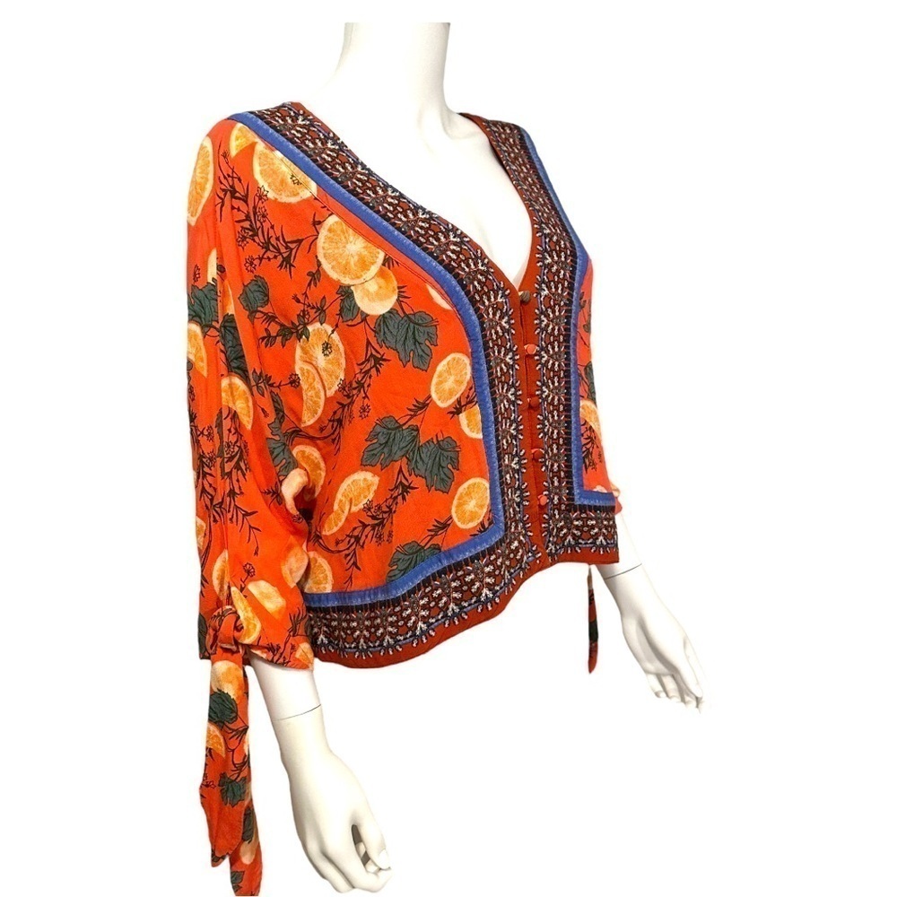 Free People Freshly Squeezed Boho Printed Top - Picture 4 of 5